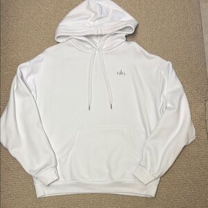 ALO Yoga Accolade White Sweatshirt with Classic Hood Size Medium